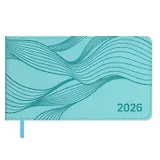 Еженедельник дат. 2026г. 64л 150x87 мм 150x87 мм "Виннер" голубой, кожзам, мягк.переплет, блинт.тиснение, офсет, карманный, горизонт, справ.мат-лы, закругл.углы, ляссе, инд.уп