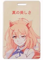 Чехол для карточек вертикальный Аниме Девушка-лисичка Кицунэ (Сёдзё) (цветная)