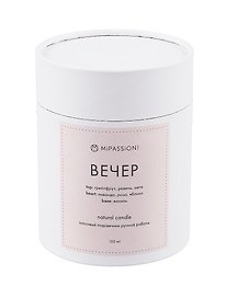 Свеча ароматическая в стакане с крышкой Вечер (гипс) (150мл) (9,5см)