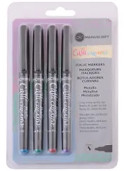 Маркеры 04цв "CalliCreative Metallic", для каллиграфии, блистер, Manuscript 