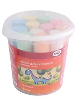 Мелки цветные 12шт асфальтные, круглые "Мультики", пласт.ведро, ГАММА