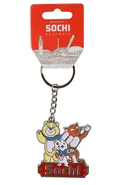 Брелок эмаль Талисманы (металл) (Сочи) (198-135-03-E)