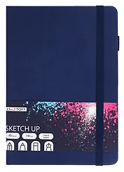 Скетчбук 148*210 80л "SKETCH UP. Ночной" 140г/м2, тв.обложка, резинка