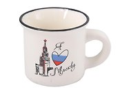 Кружка Москва Спасская башня, триколор (фарфор, матовая) (белая) (065-9-M-21-W)