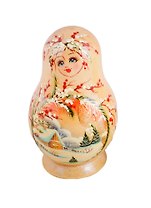 Матрешка 5 предм. расписная авторская "Кубышка", арт. С-203 (692)