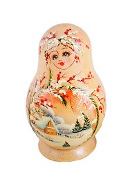 Матрешка 5 предм. расписная авторская "Кубышка", арт. С-203 (692)