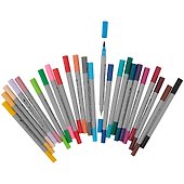 Маркеры для скетчинга «Terra Colora» двусторонние на водной основе с линером и кистью, 24 цвета, Hatber - 1