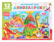 Пазл напольный «Динозаврики» 12 элементов, Рыжий Кот
