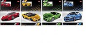 Тетрадь 80л кл. "Super Cars" спираль, серебро, ассорти, Hatber
