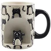 Кружка с фигуркой котика (керамика) (350мл) (12-06641-2727-26)