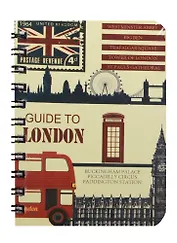 Записная книжка А6 80л кл. "Guide to London" спираль, Kairui