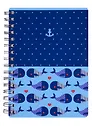 Блокнот А6 120л кл. "Sea", киты, карт.обл., ламинация, бок.спираль