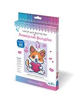 Набор алмазных фигурок с магнитом и ленточкой "Дружелюбный корги"