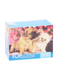 Пазл «Щенок и котёнок» 500 элементов, TOPpuzzle