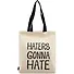 Сумка-шоппер Haters gonna hate бежевая, текстиль 40см.*35см. - 0