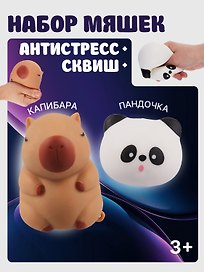 Игрушка-антистресс мяшка «Пандочка и капибара»