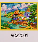 Набор для творчества, Алмазная мозаика Серпантин у моря (класс.) 22*32см, (21цв.) AC22001