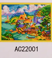 Набор для творчества, Алмазная мозаика Серпантин у моря (класс.) 22*32см, (21цв.) AC22001
