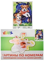 Набор Живопись на холсте Терьеры (EX5002) (30х40см) (краски/18цв.) (Цветной мир ярких идей) (7+) (коробка)