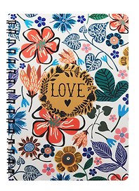 Записная книжка «Flower love» А6, 80 листов в клетку, спираль, Kairui