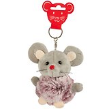 Брелок Мышка с мехом (текстиль) (9 см) (12-01644-001)