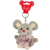 Брелок Мышка с мехом (текстиль) (9 см) (12-01644-001)