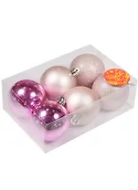 Набор шаров (6шт) (6см) Розовый блеск пластик