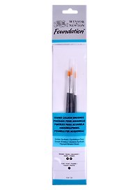 Кисти "Foundation Synthetic Brush" синтетика 3шт. круглые №3,5, плоская №1, Winsor&Newton