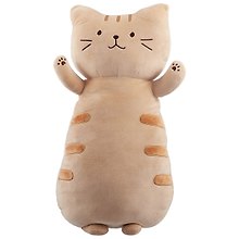 Мягкая игрушка Кот бежевый в полосочку на спине (70 см)