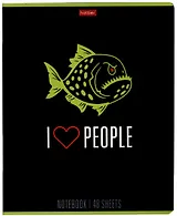 Тетрадь в клетку Hatber, "Люблю людей", 48 листов, в ассортименте