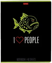 Тетрадь в клетку Hatber, "Люблю людей", 48 листов, в ассортименте