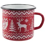 Кружка «Вязаные олени», красная, 400 мл