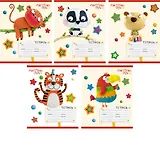 Тетрадь в клетку Unnika, "Marzipan.Веселые зверята", 12 листов, в ассортименте