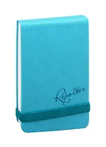 Блокнот 90*140 96л лин. "Reporter" бирюз.иск.кожа, тв.переплет, резинка, тонир.блок, инд.уп.