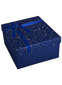 Коробка подарочная "Синий бант" 12*12*12см. картон
