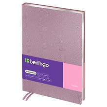 Ежедневник недатированный «Metallic» А5, розовый металлик, 136 листов, экокожа, Berlingo