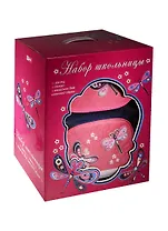 Набор для школьника дев. "Яркие стрекозы" (ранец, меш. для об., пенал), под. коробка, Феникс