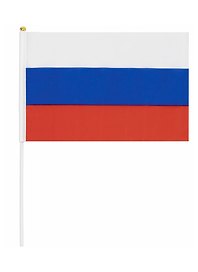 Флаг России ручной, полотно 20х30 см, с флагштоком, Staff