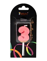 Свеча для торта Цифра 3 Глазурь розовая (4см) (блистер) (12-7color-candle_3)