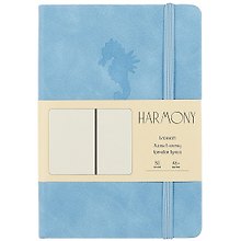 Записная книжка «Harmony. Голубой» А6+, 80 листов, сшивка, экокожа, Listoff
