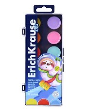 Краски акварельные 12цв "Kids Space Animals Neon+Pastel" пл/к., б/к., ERICH KRAUSE