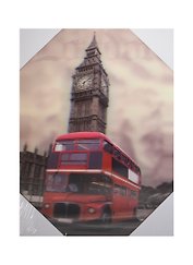 Постер 3D, Биг Бен и красный автобус (18х24) (HB-2782)