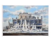 Открытка Ижевск акварель Театр оперы и балета