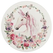 Подставка под кружку Единорог акварель с цветами (керамика) (11 см) (ПВХ бокс) - 0