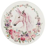 Подставка под кружку Единорог акварель с цветами (керамика) (11 см) (ПВХ бокс)