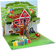 3D открытка Домашняя Вечеринка (Tree House Party) (квадрат) (908)