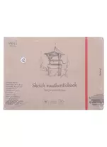 Скетчбук 24,5*18cм 32л "SMLT Art Natural authenticbook", на резинке, 100г/м2, белый, сшивка
