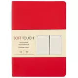 Ежедневник недат. А6 136л "SOFT TOUCH" пламенный красный, интегр.обл., иск.кожа, тонир.блок, скругл.углы, цв.торец, ляссе