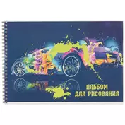 Альбом для рисования Academy Style, "Автомобиль и всплеск цвета", А4, 40 листов, на евроспирали