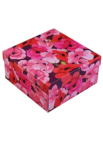 Коробка подарочная "Красные цветы"